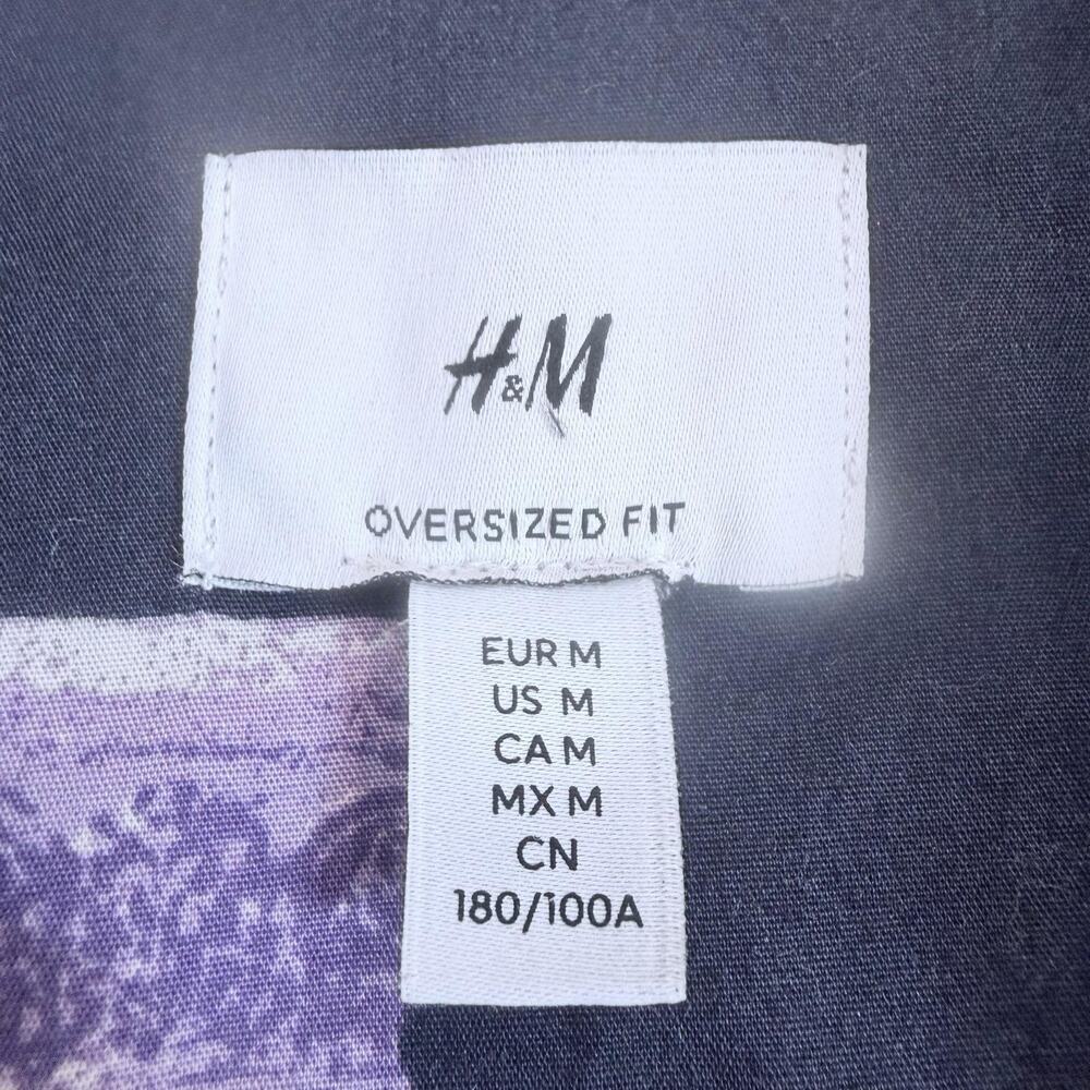 H&M Short Sleeve Black Purple Ancient Greek AOP Shirt Sz XXL Oversized Retro Y2K - Picture 3 of 14